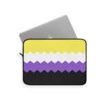 Nonbinary Pride Flag Laptop Sleeve: Wavey Print Protective Case