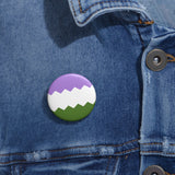 Genderqueer Pride Flag Pin: Round Button with Sharp Design