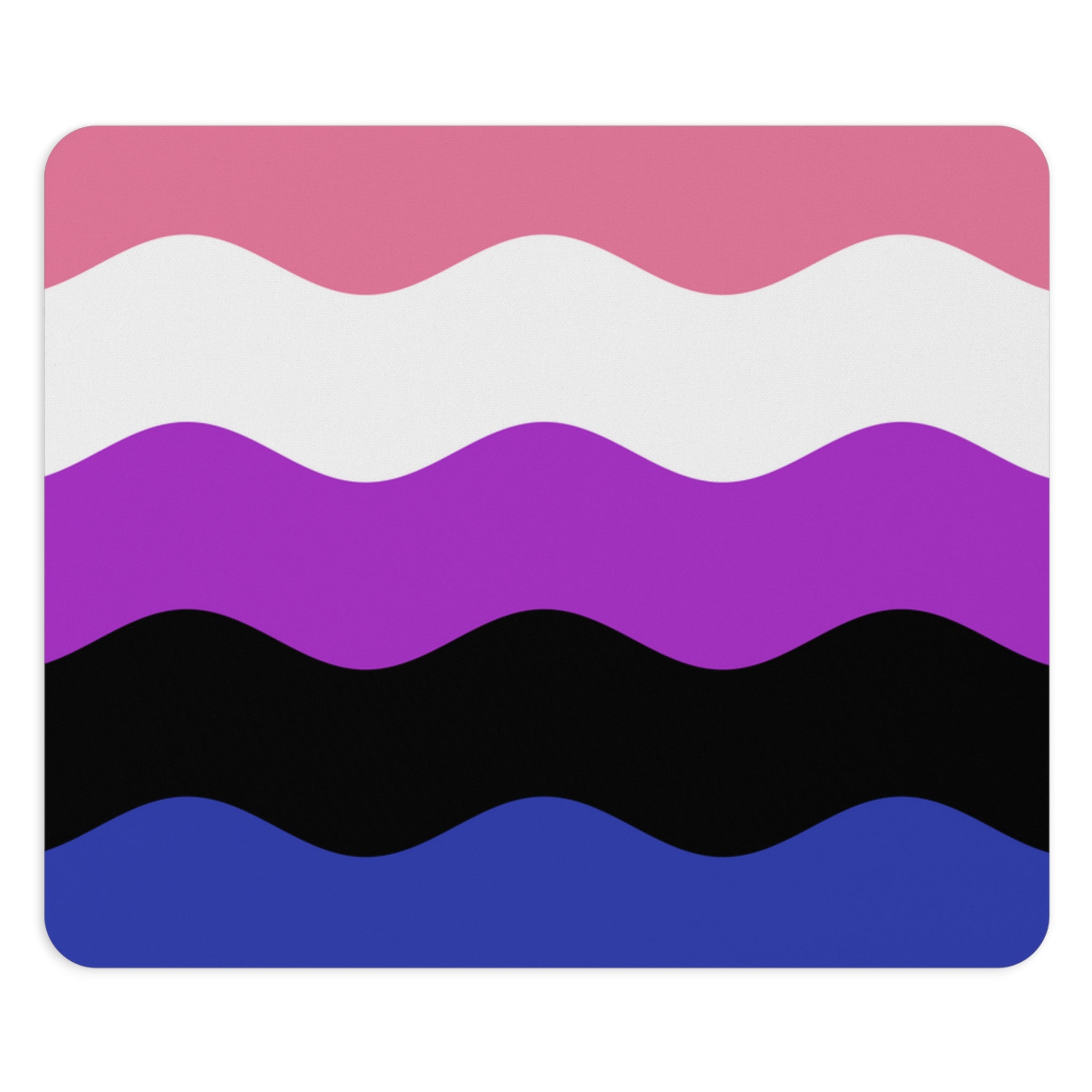 Genderfluid Flag Ripple Mousepad: Wavey Design for Desk