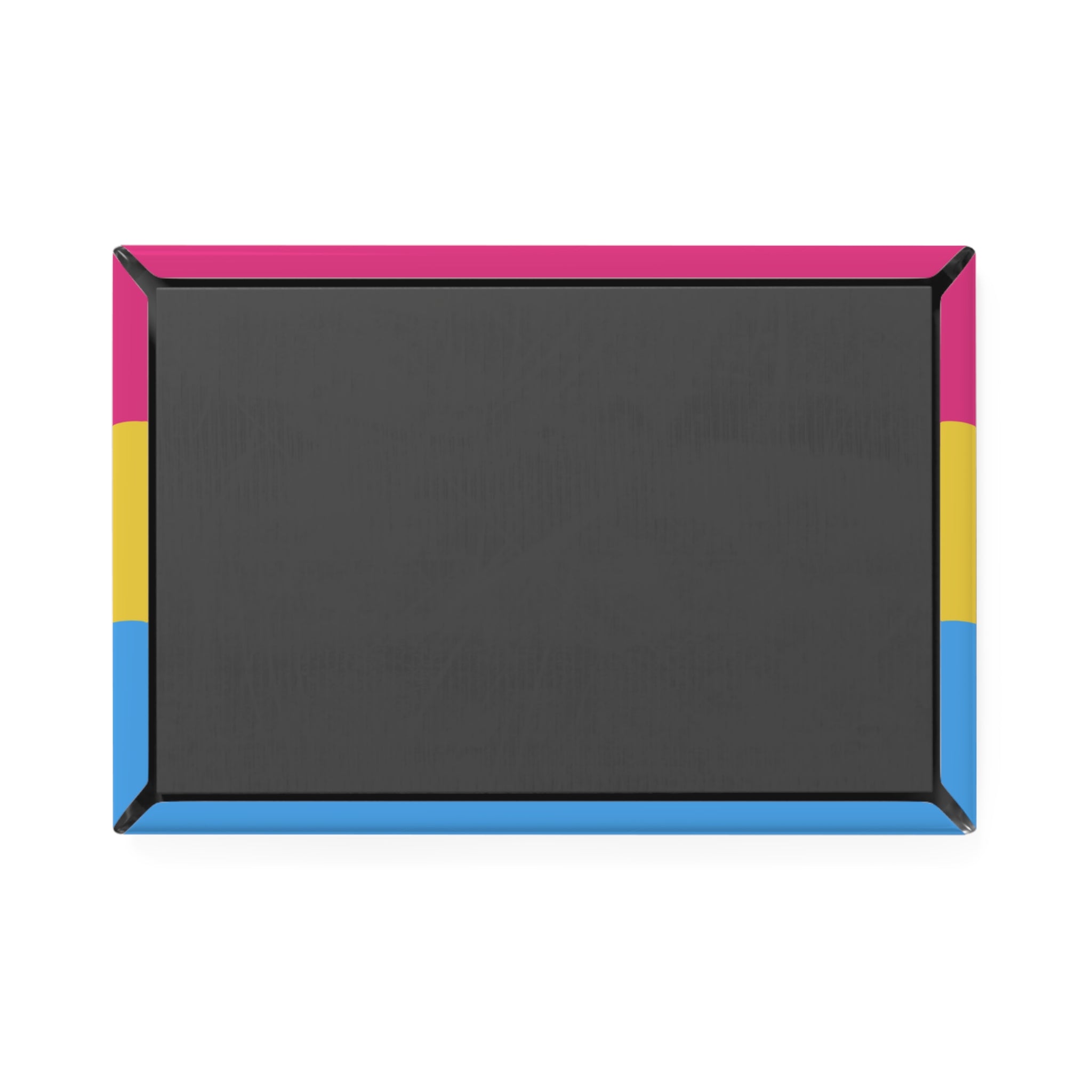 Pansexual Pride Flag Magnet: Ripple Rectangle Button for Fridge