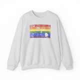 Hawaii Pride Flag Sweater: Rainbow LGBTQ+ State Silhouette Distressed Sweatshirt