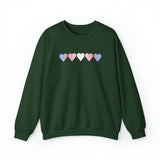 Transgender Flag Hearts Sweatshirt: Pride LGBTQ+ Gradient Design