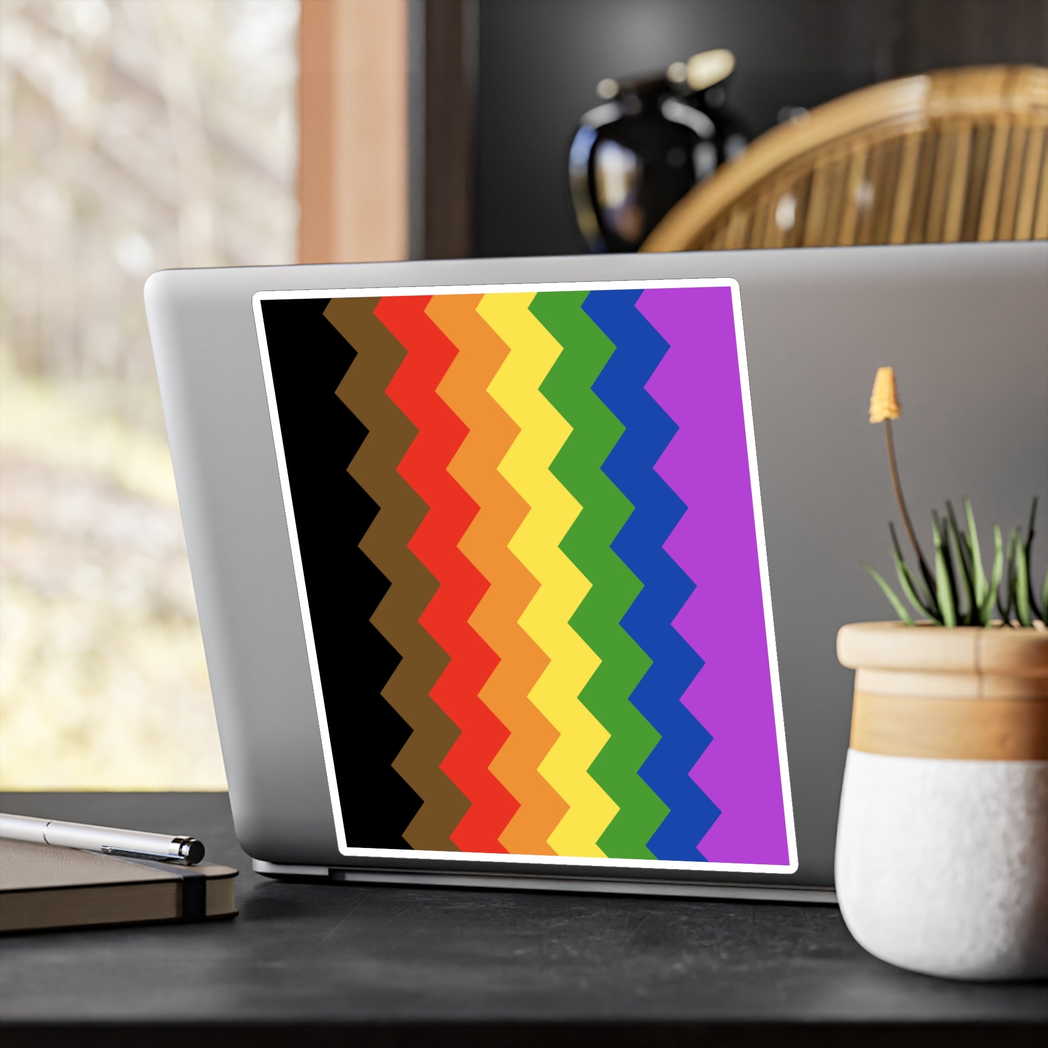 Philly Pride Flag Wavey Decal: Sharp Pride Sticker