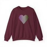 Genderqueer Heart Lines Sweater: Pride Gradient Sweatshirt