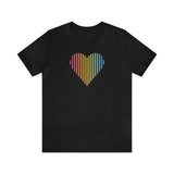 Pansexual Heart Lines T-Shirt: Pride Gradient Tee