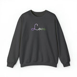 Genderqueer Love Script Sweatshirt: Subtly Elegant Pride Sweater