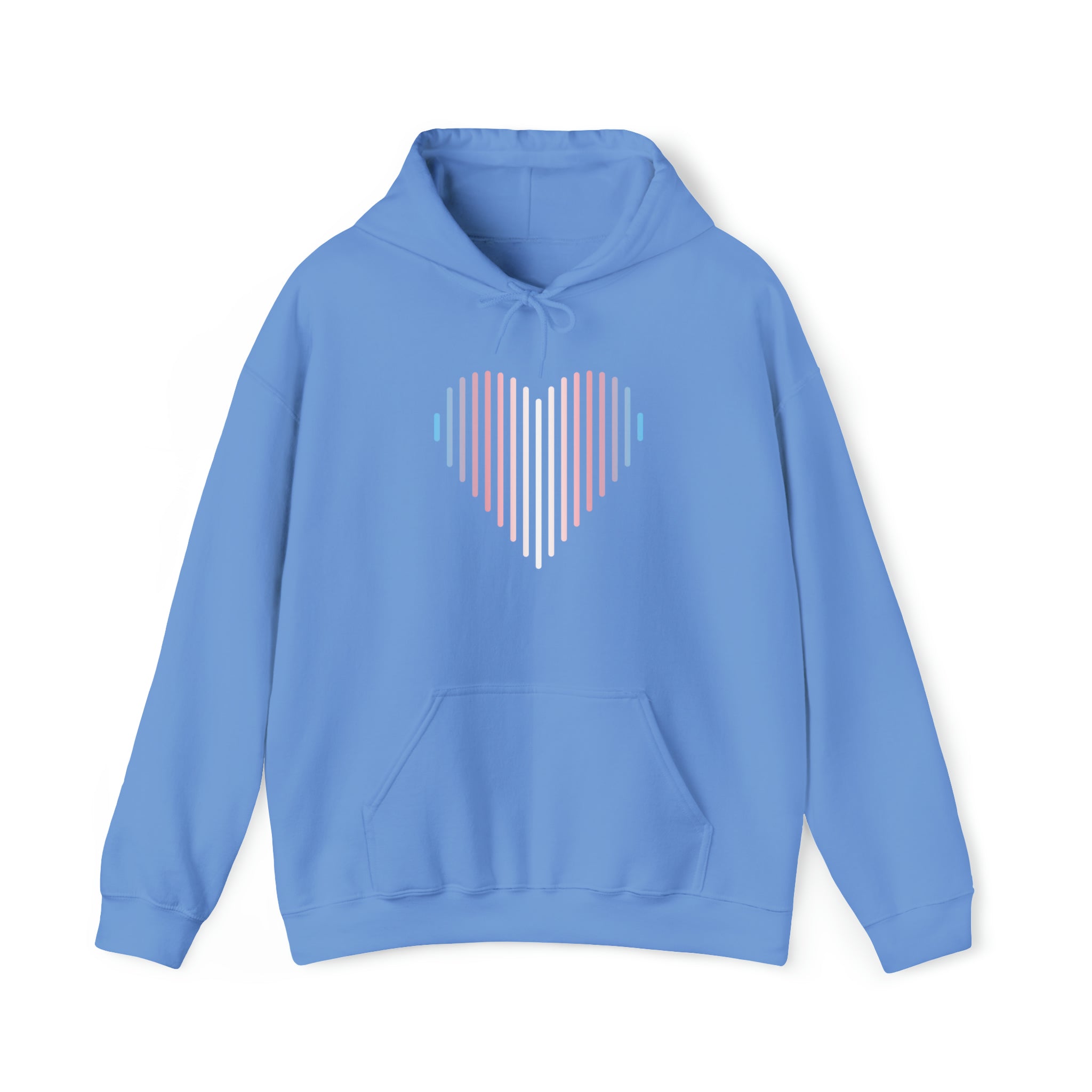 Transgender Heart Lines Hoodie: Pride Gradient Sweater