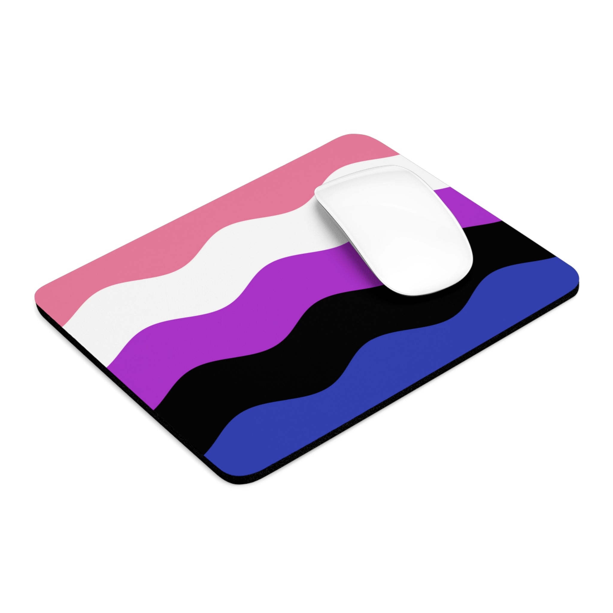 Genderfluid Flag Ripple Mousepad: Wavey Design for Desk