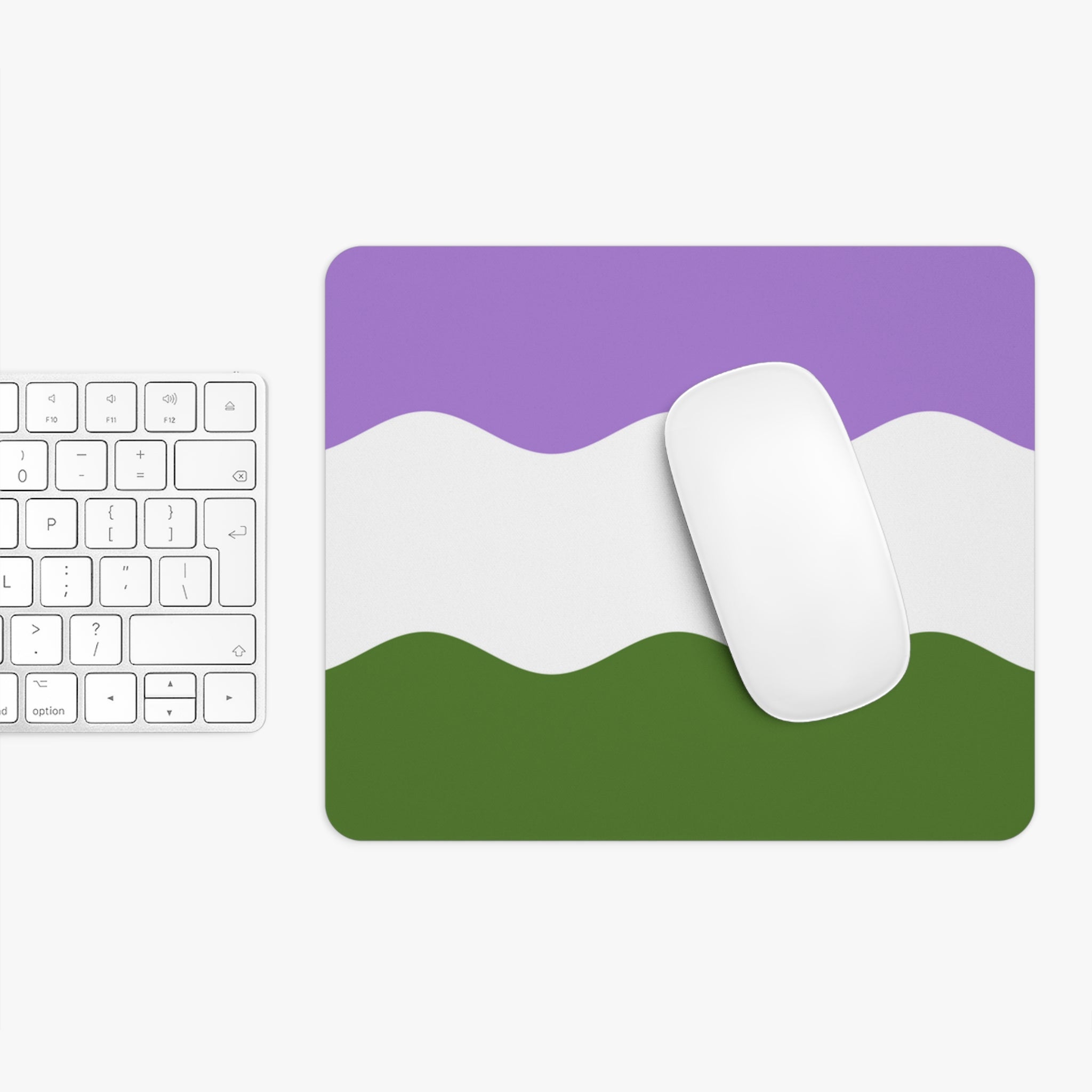 Genderqueer Flag Ripple Mousepad: Wavey Design for Desk