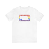 Nebraska Pride Flag Tee: Rainbow LGBTQ+ State Silhouette Distressed Shirt