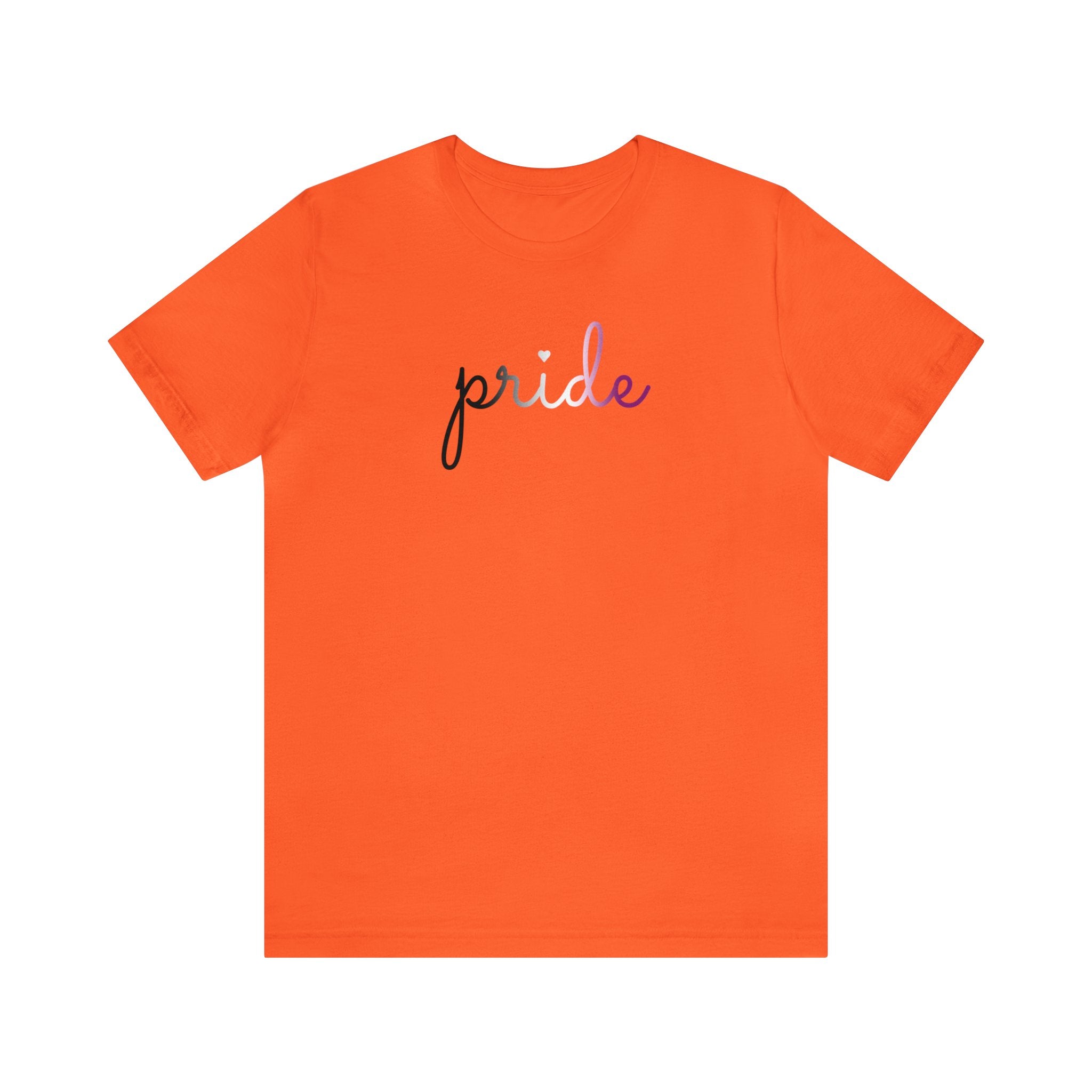 Asexual Pride T-Shirt: Flowing Cursive 'Pride' in Gradient Hues