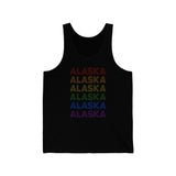 Alaska LGBTQ+ Pride Flag, Faded Black Tank-Top