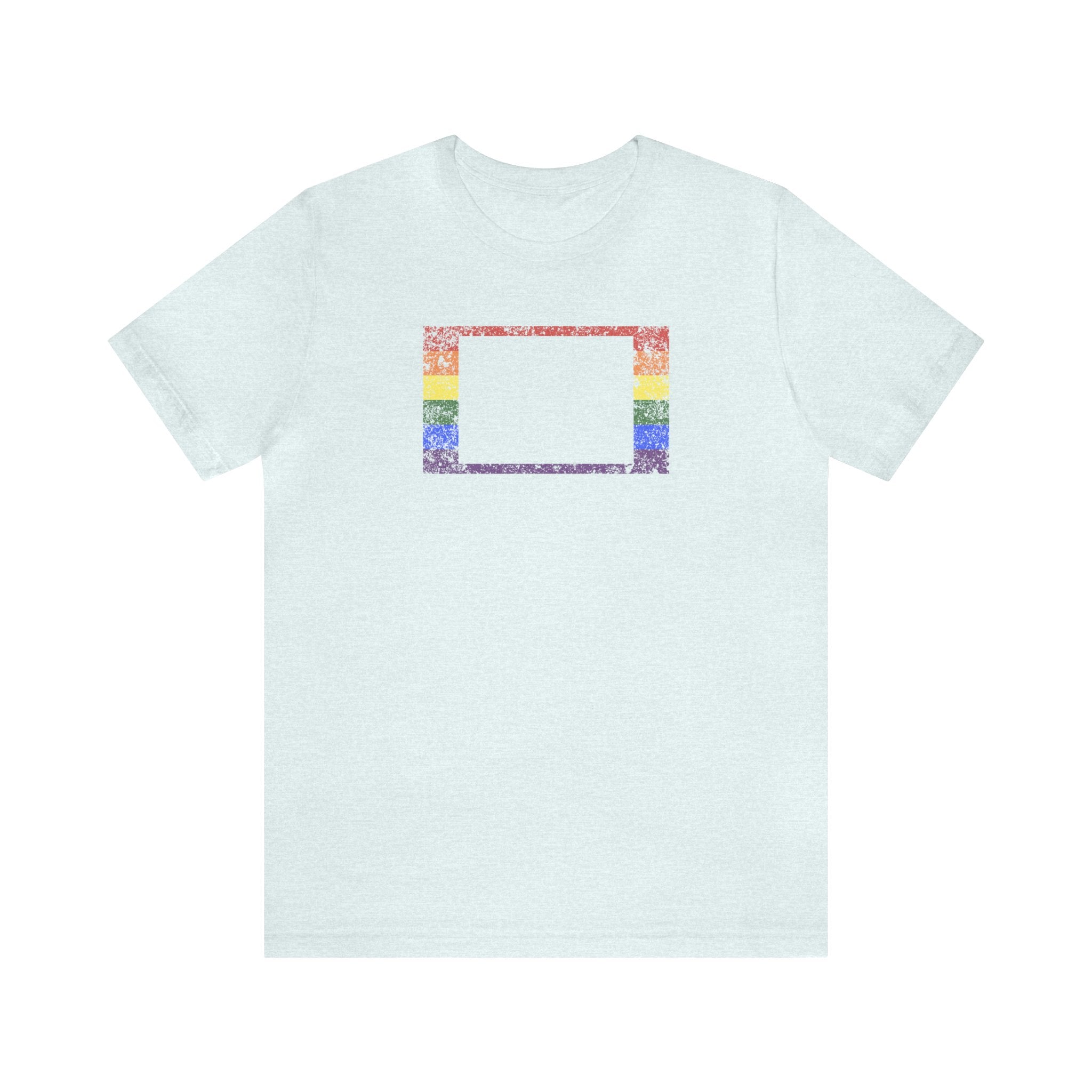 Colorado Pride Flag Tee: Rainbow LGBTQ+ State Silhouette Distressed Shirt