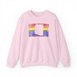 Arizona Pride Flag Sweater: Rainbow LGBTQ+ State Silhouette Distressed Sweatshirt