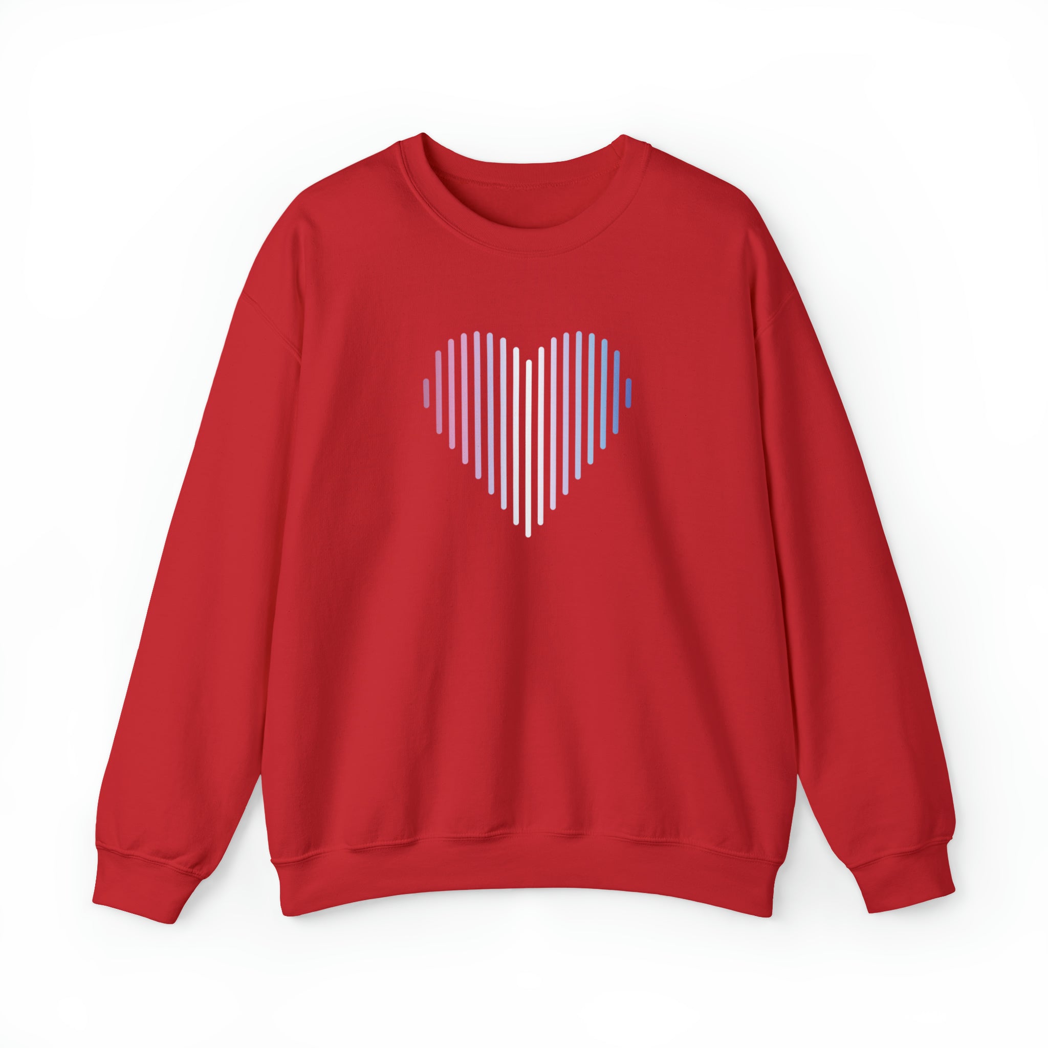 Bigender Heart Lines Sweater: Pride Gradient Sweatshirt