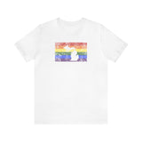 Michigan Pride Flag Tee: Rainbow LGBTQ+ State Silhouette Distressed Shirt