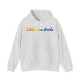 Oklahoma Pride Hoodie: Flowing Cursive Design with LGBTQ+ Gradient