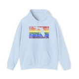 Florida Pride Flag Hoodie: Rainbow LGBTQ+ State Silhouette Distressed Hooded Sweatshirt