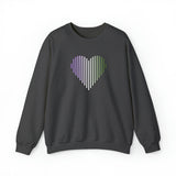 Genderqueer Heart Lines Sweater: Pride Gradient Sweatshirt