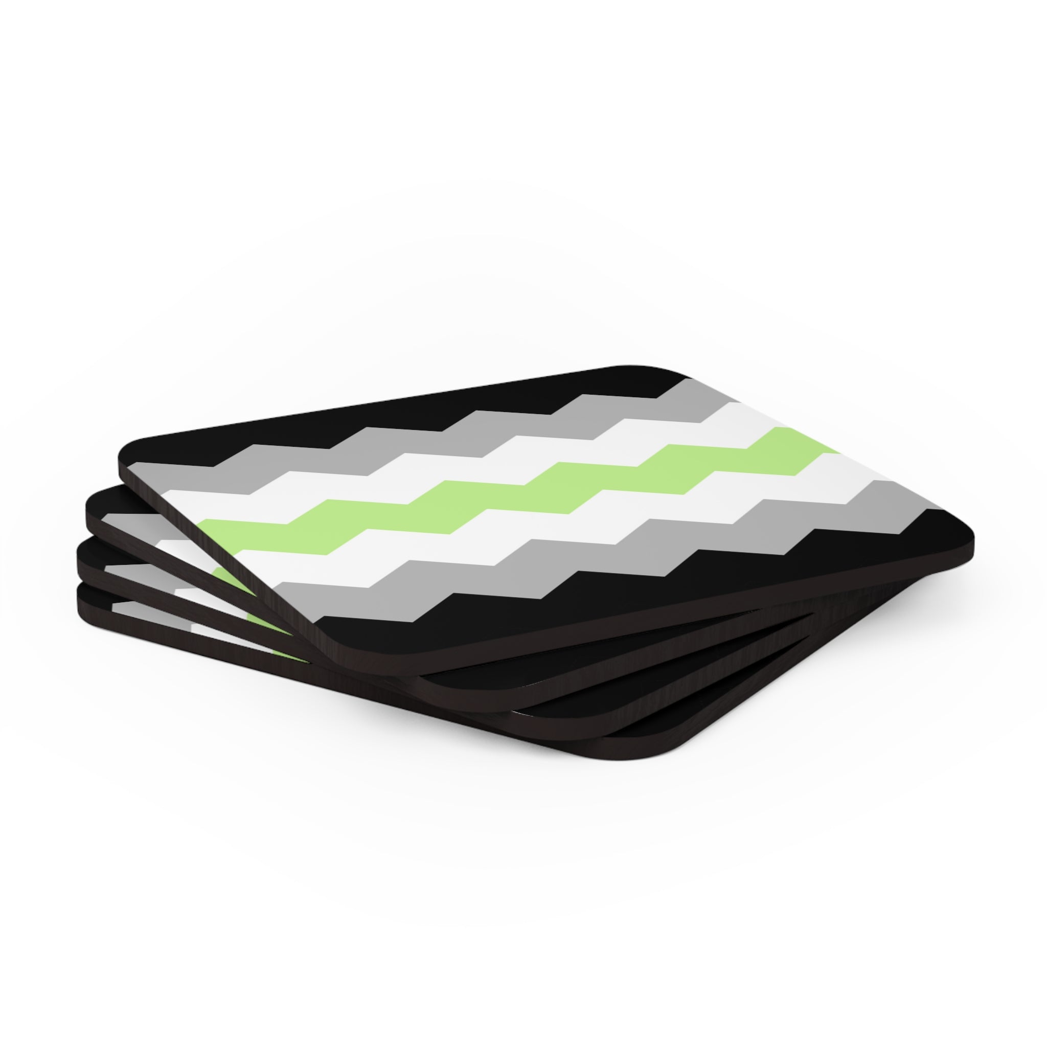 Agender Flag Coaster Set: 4 Corkwood Wavey Drink Coasters