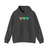 Polysexual Flag Hearts Hoodie: Pride LGBTQ+ Gradient Design