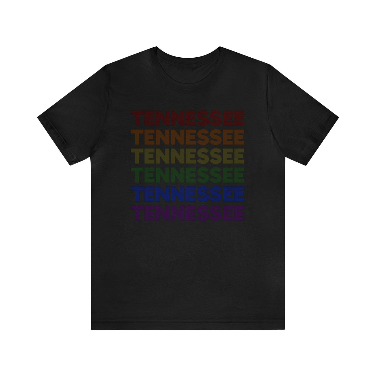 Tennessee LGBTQ+ Pride Flag, Faded Black T-Shirt