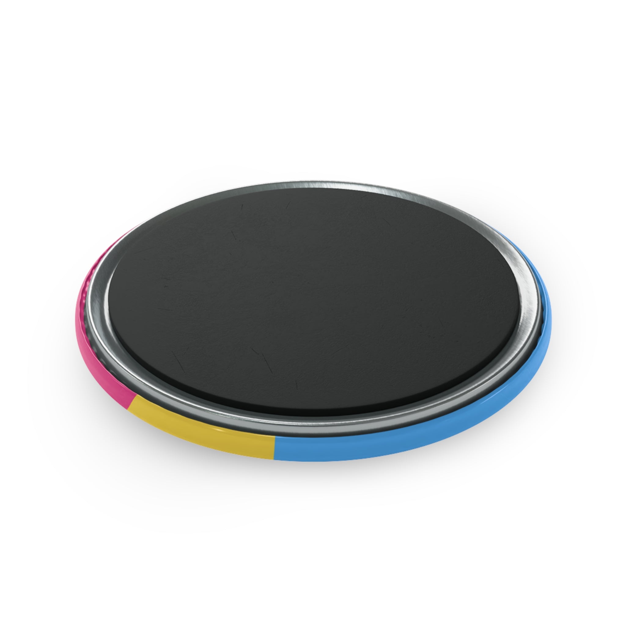 Pansexual Pride Flag Magnet: Ripple Round Button for Fridge