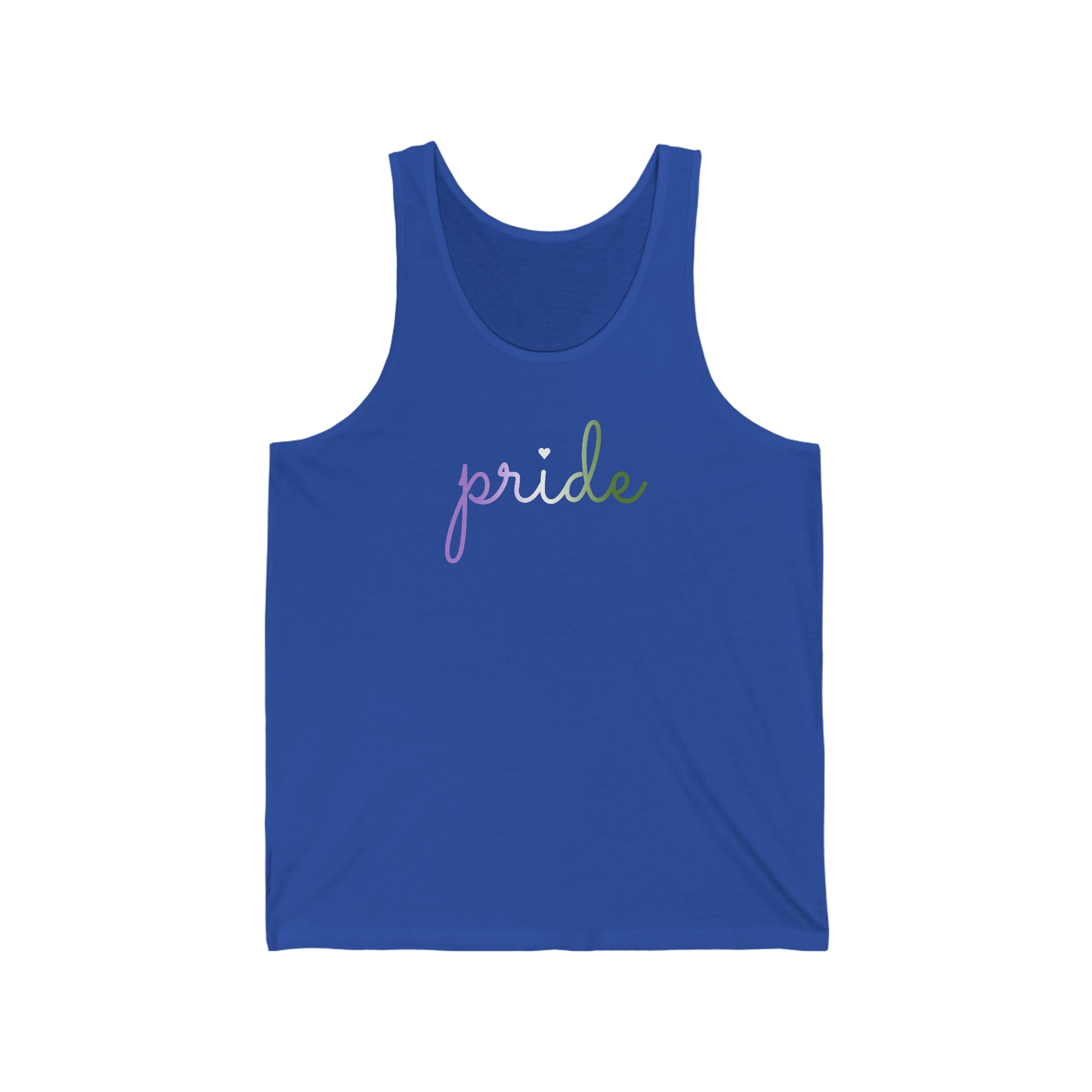 Genderqueer Pride Tank-Top: Flowing Cursive 'Pride' in Gradient Hues