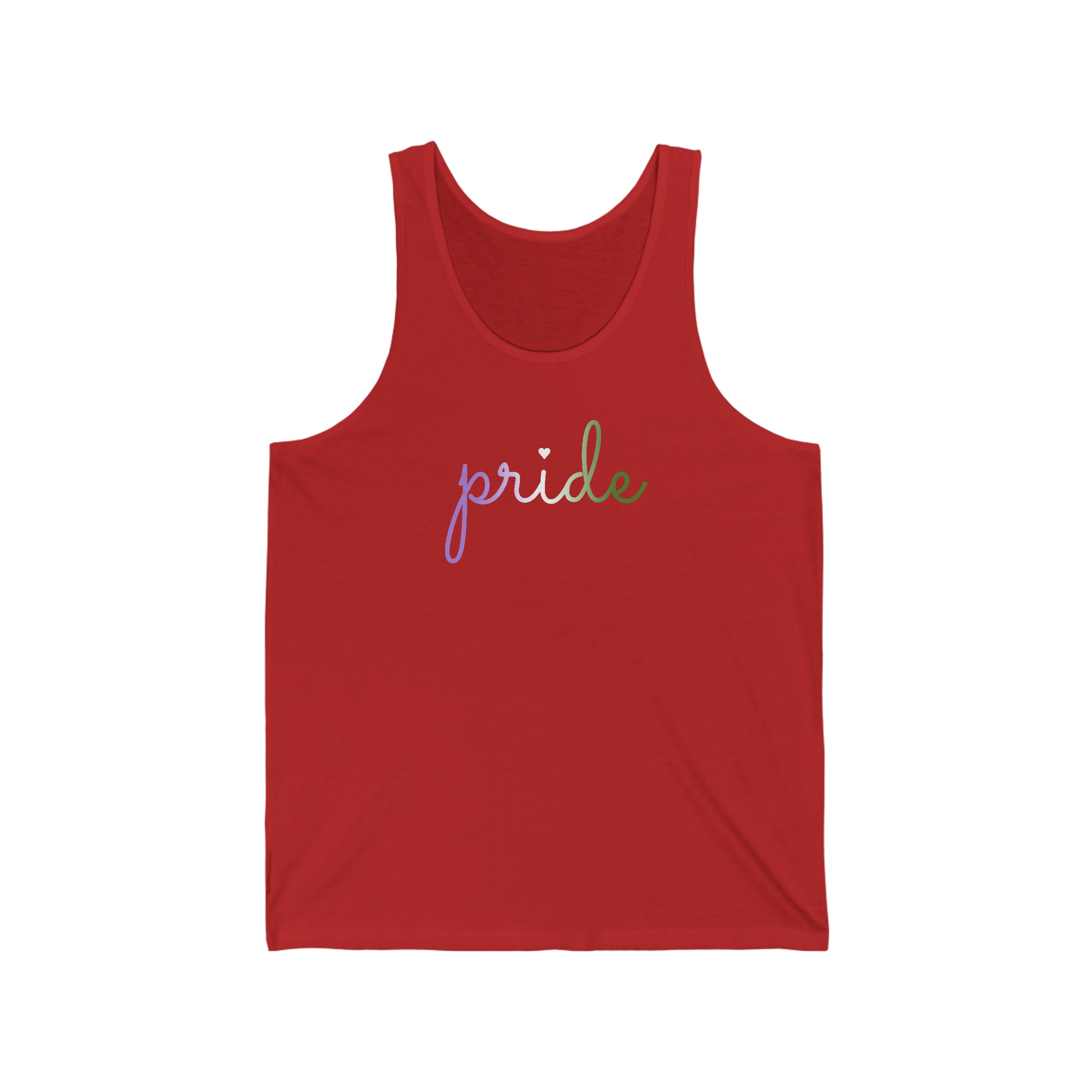 Genderqueer Pride Tank-Top: Flowing Cursive 'Pride' in Gradient Hues