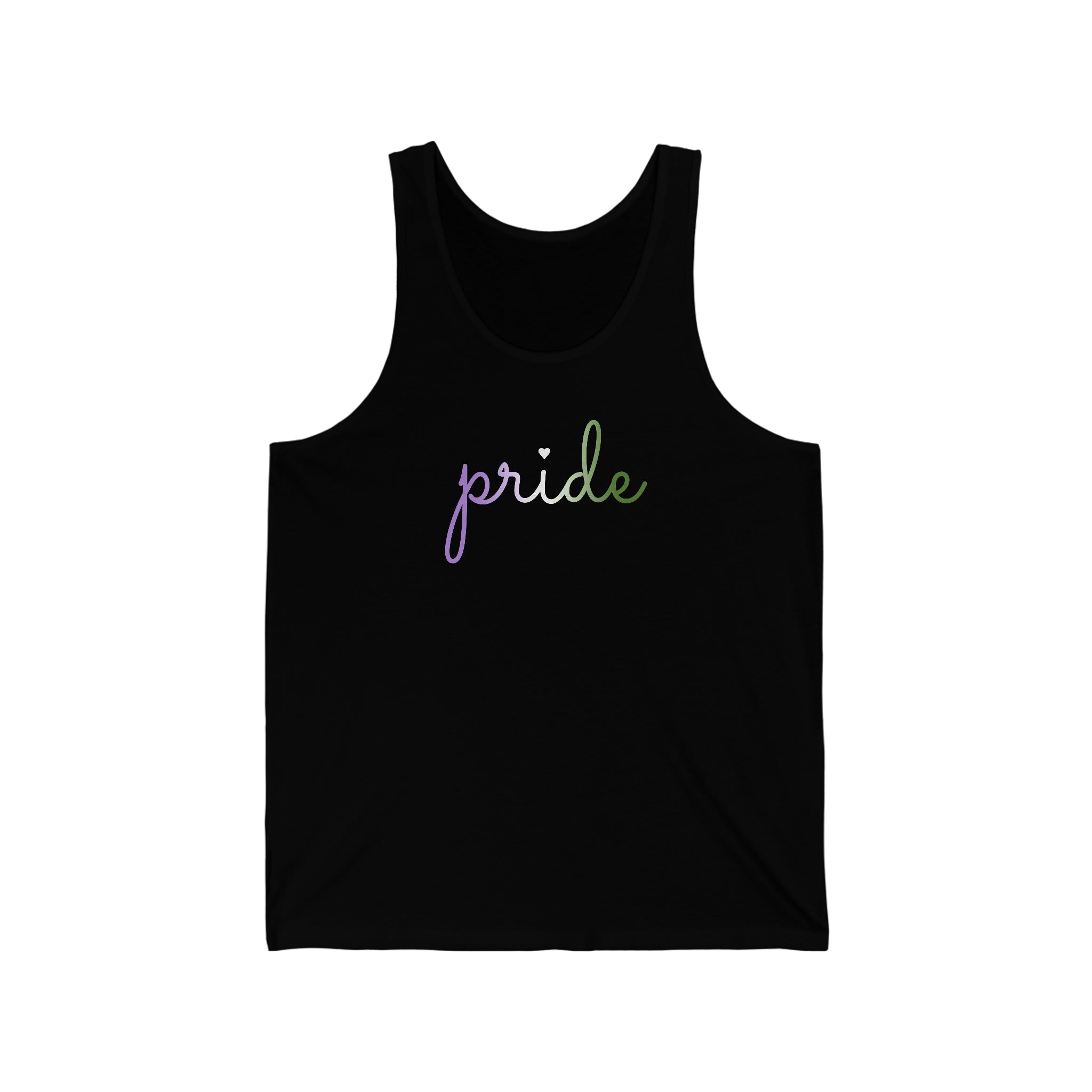 Genderqueer Pride Tank-Top: Flowing Cursive 'Pride' in Gradient Hues