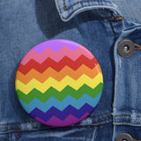 Gilbert Baker Pride Flag Pin: Round Button with Sharp Design