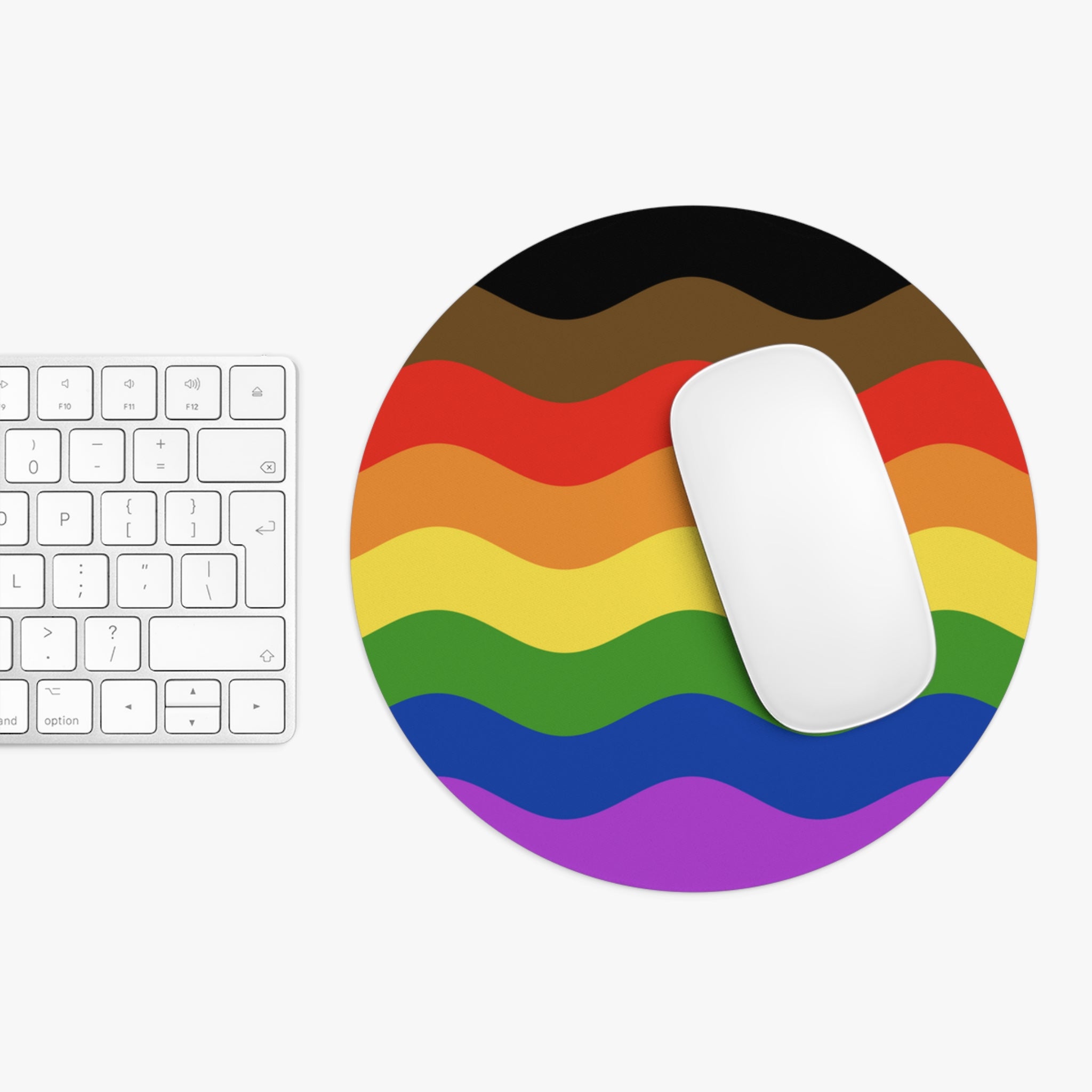 Philly Pride Flag Ripple Mousepad: Wavey Design for Desk