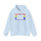 Oregon Pride Flag Hoodie: Rainbow LGBTQ+ State Silhouette Distressed Hooded Sweatshirt