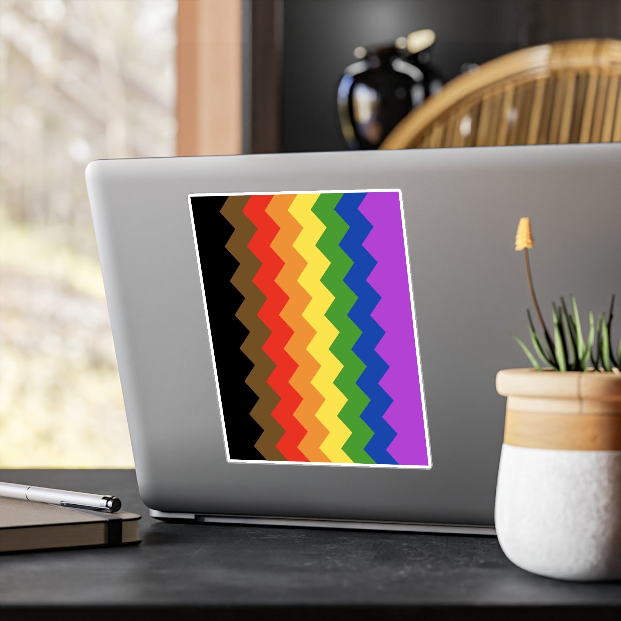 Philly Pride Flag Wavey Decal: Sharp Pride Sticker