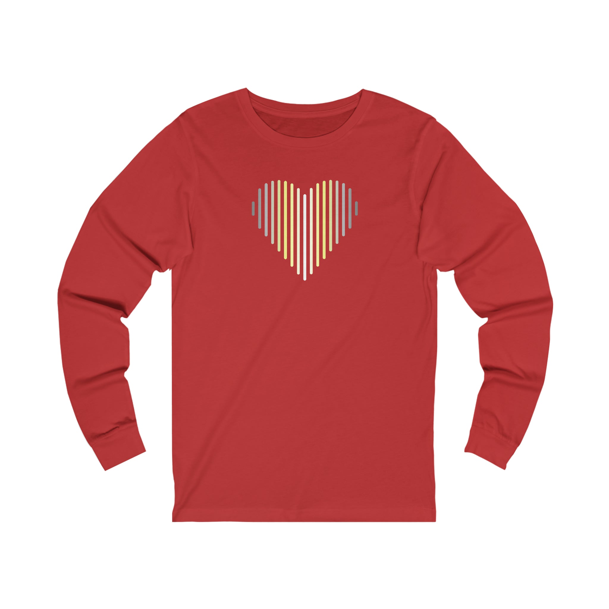 Demigender Heart Lines Long Sleeve T-Shirt: Pride Gradient Tee