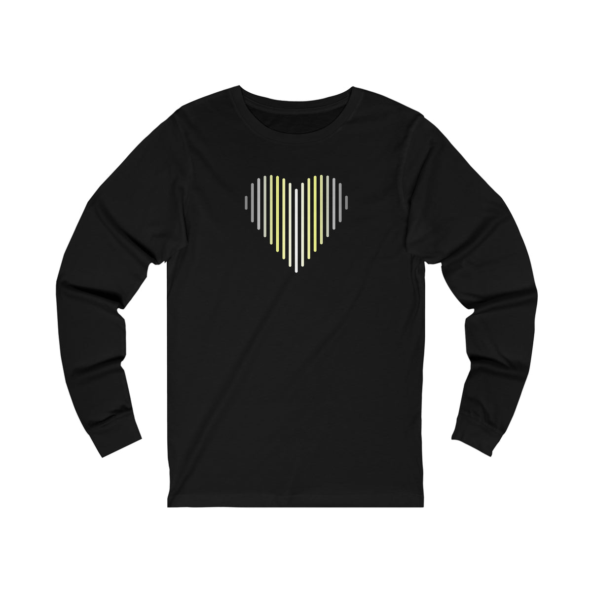 Demigender Heart Lines Long Sleeve T-Shirt: Pride Gradient Tee