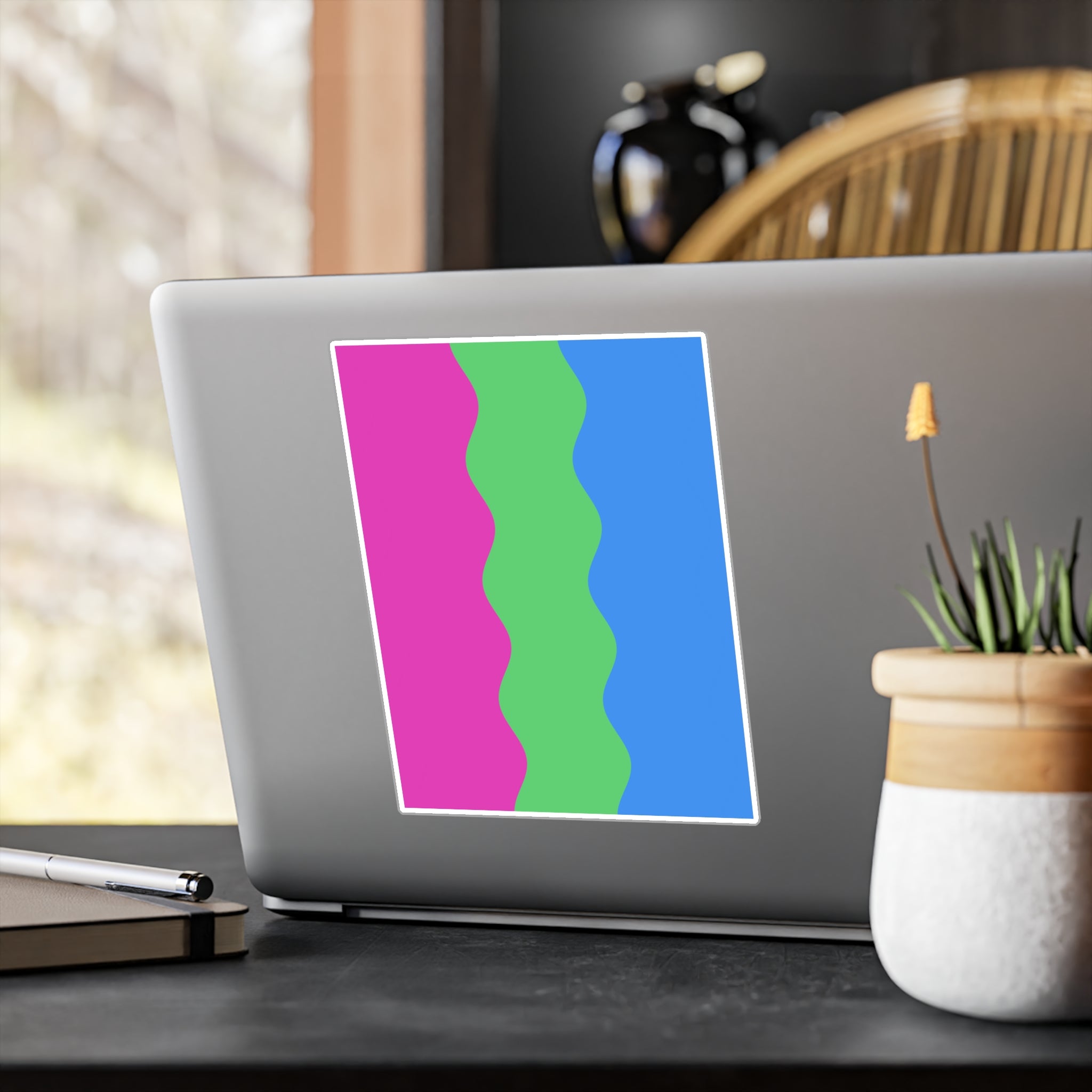 Polysexual Flag Ripple Decal: Wavey Pride Sticker