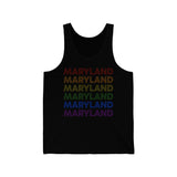 Maryland LGBTQ+ Pride Flag, Faded Black Tank-Top