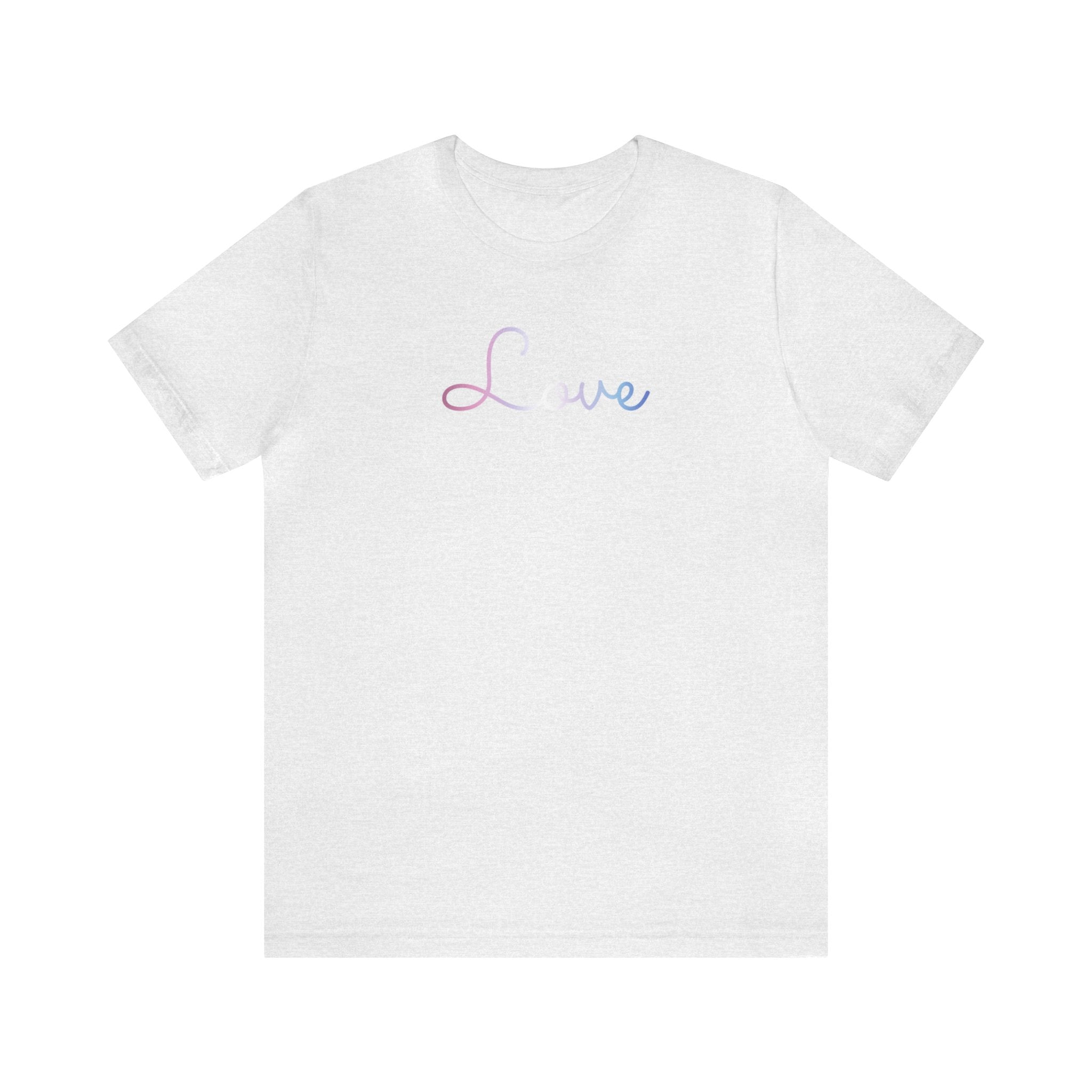 Bigender Love Script Tee: Subtly Elegant Pride T-Shirt