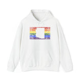 Arizona Pride Flag Hoodie: Rainbow LGBTQ+ State Silhouette Distressed Hooded Sweatshirt