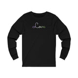 Genderqueer Love Script Long Sleeve T-Shirt: Subtly Elegant Pride Tee