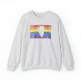 Illinois Pride Flag Sweater: Rainbow LGBTQ+ State Silhouette Distressed Sweatshirt