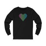 Polysexual Heart Lines Long Sleeve T-Shirt: Pride Gradient Tee