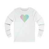 Polysexual Heart Lines Long Sleeve T-Shirt: Pride Gradient Tee