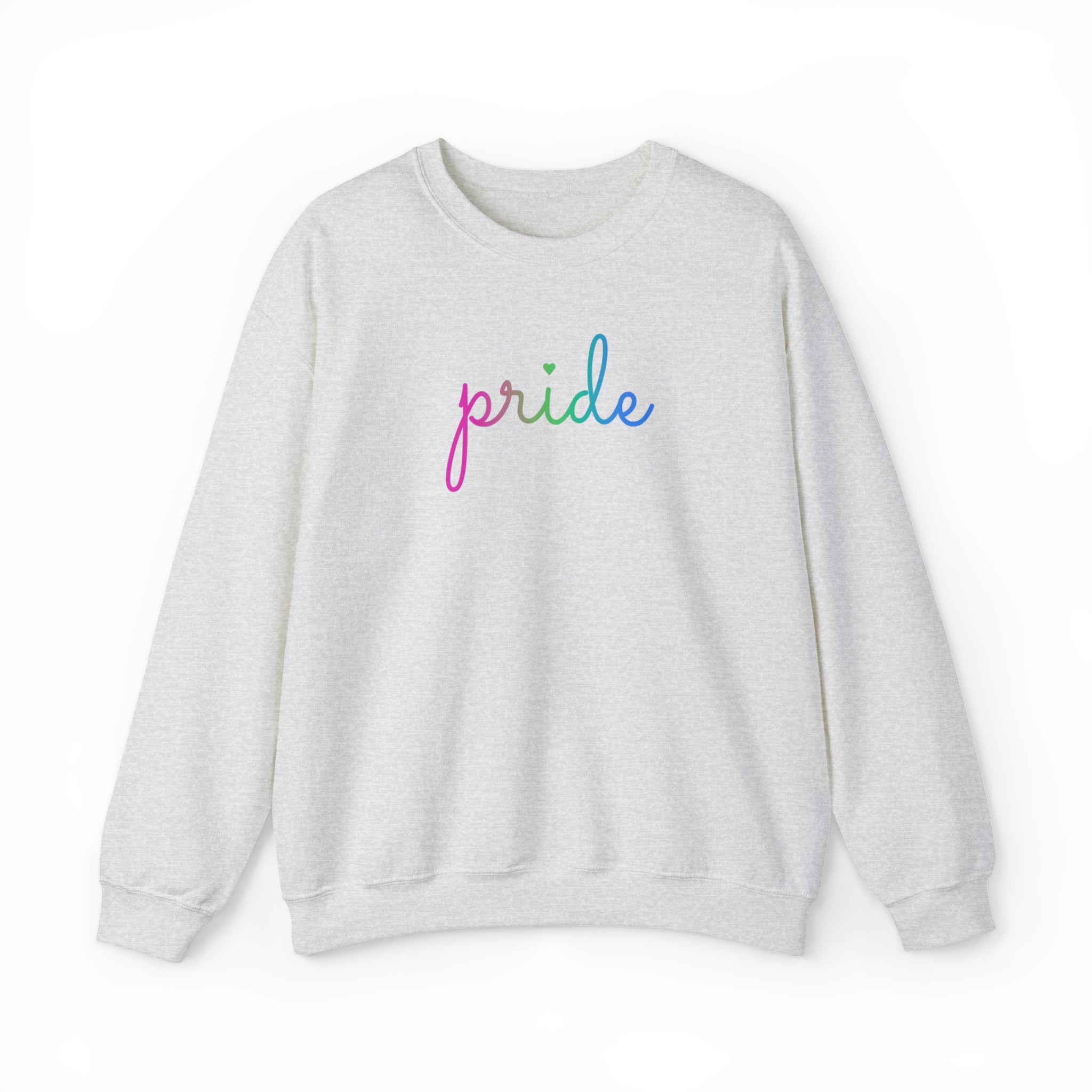 Polysexual Pride Sweater: Flowing Cursive 'Pride' in Gradient Hues