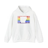 Arkansas Pride Flag Hoodie: Rainbow LGBTQ+ State Silhouette Distressed Hooded Sweatshirt