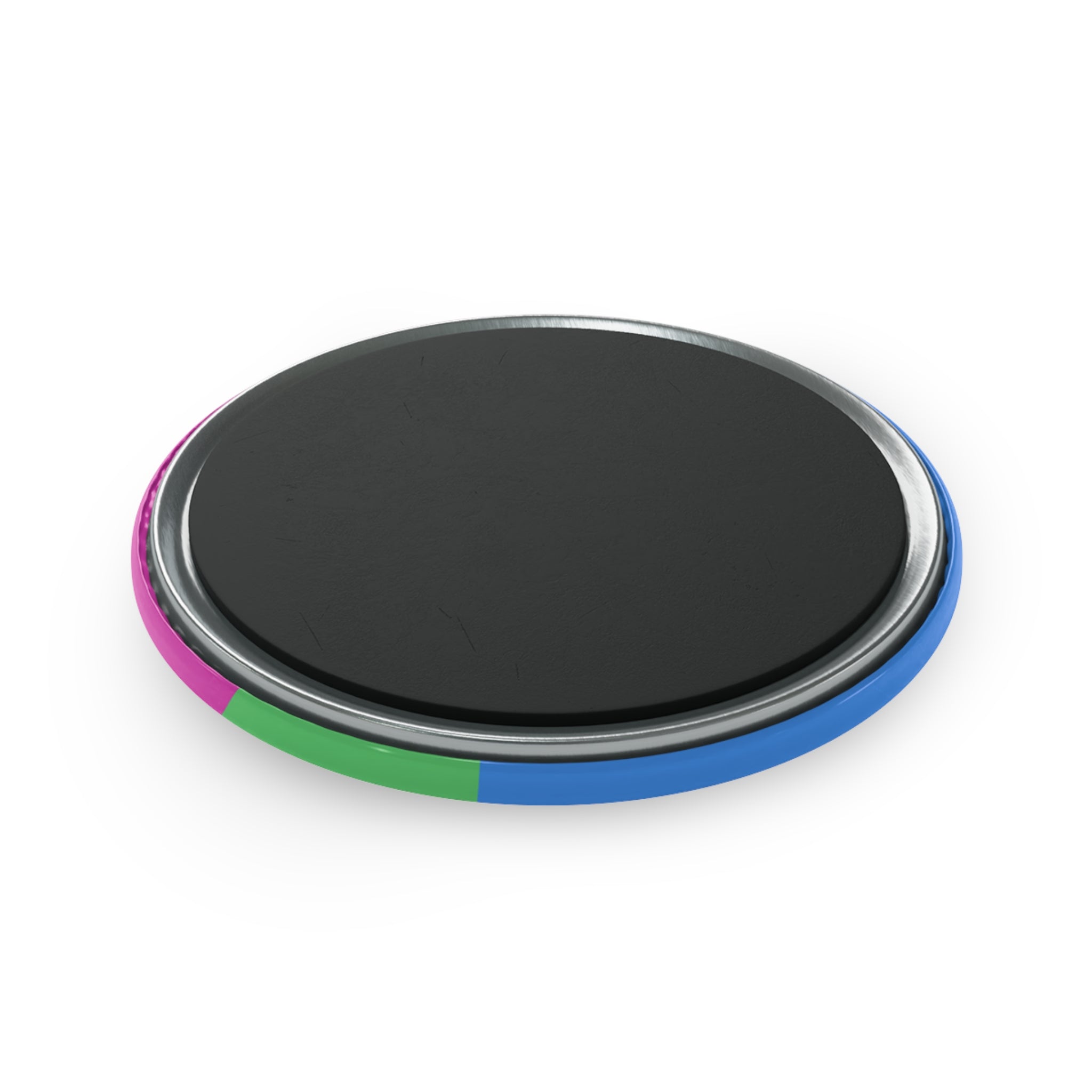 Polysexual Pride Flag Magnet: Ripple Round Button for Fridge