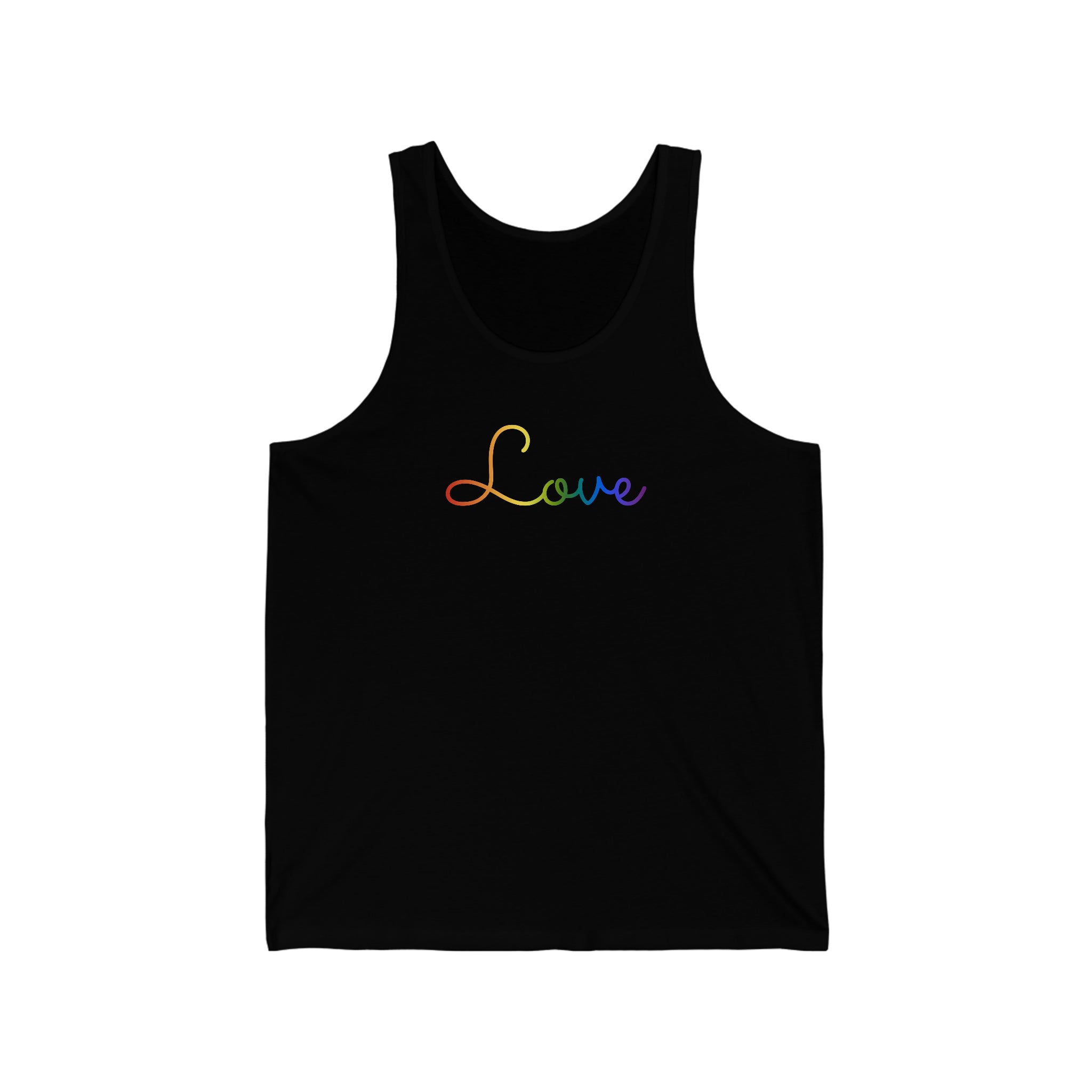 Pride Flag Love Script Tank: Subtly Elegant Pride Tank-Top