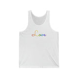 Pride Flag Love Script Tank: Subtly Elegant Pride Tank-Top