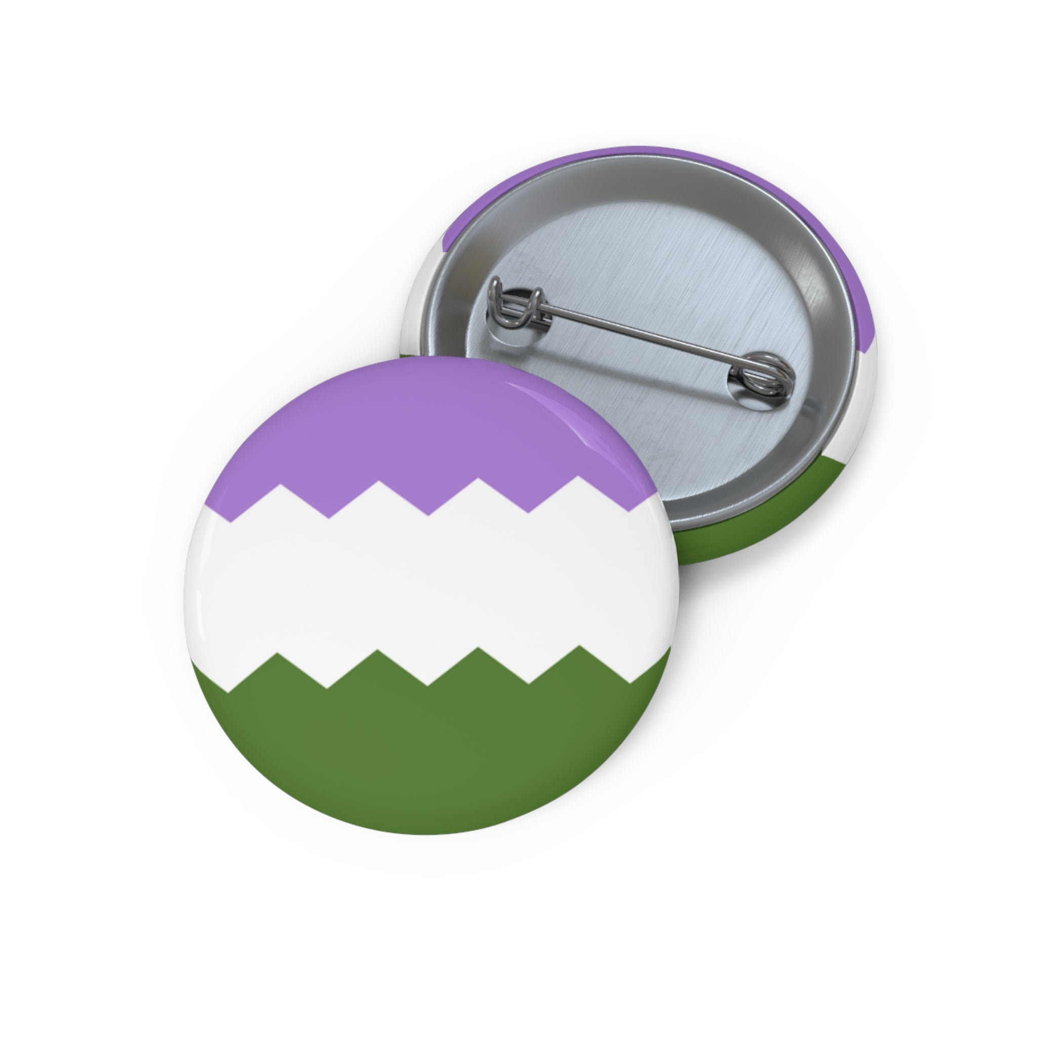 Genderqueer Pride Flag Pin: Round Button with Sharp Design